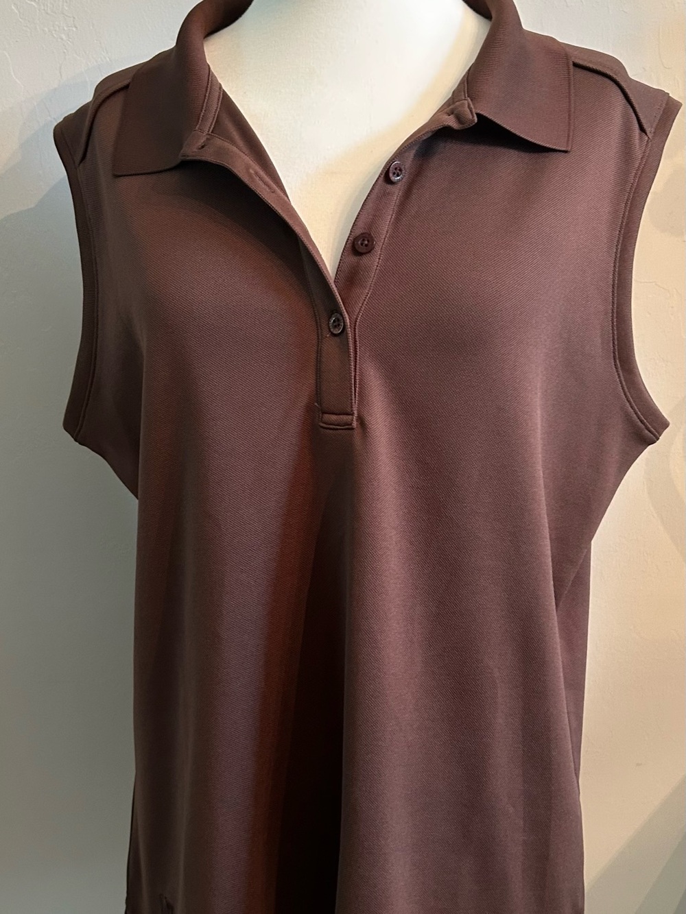 Loudmouth Golf Women’s Polo Tank Top Brown Sz XXL Sleeveless Button Logo Active